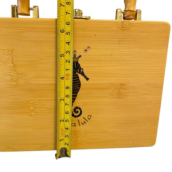 RARE Hula Lula Rex Mardi Gras Ladies Wooden Purse Decorative Bling Handbag - Picture 8 of 16